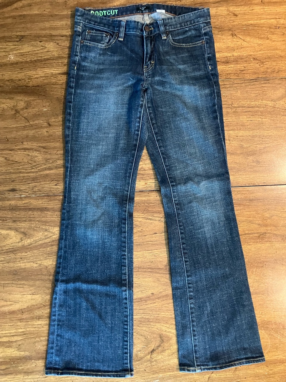 J. Crew Bootcut Jeans Womens 29R Low Rise Stretch Denim 30x30 Dark Blue Med Wash